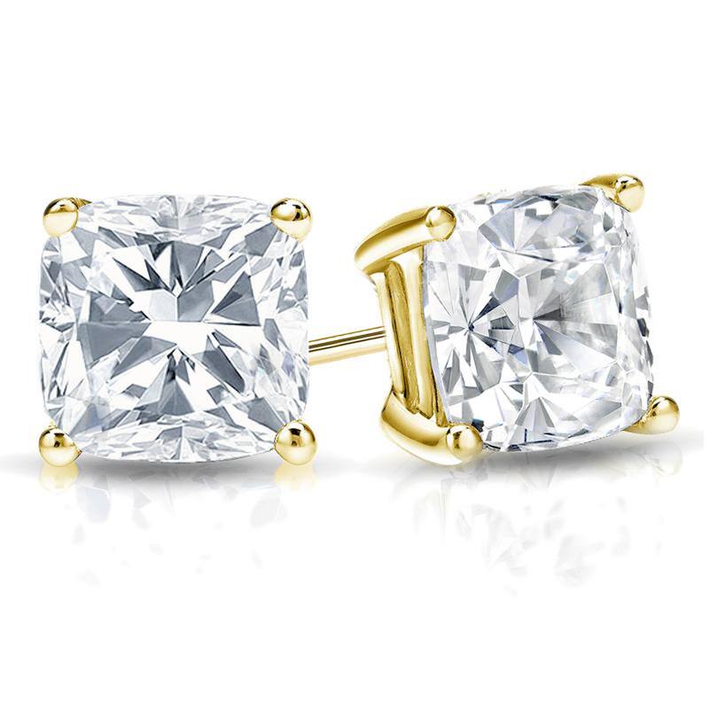Auriya 14k Gold 2ctw Cushion Cut Diamond Stud Earrings - Yellow