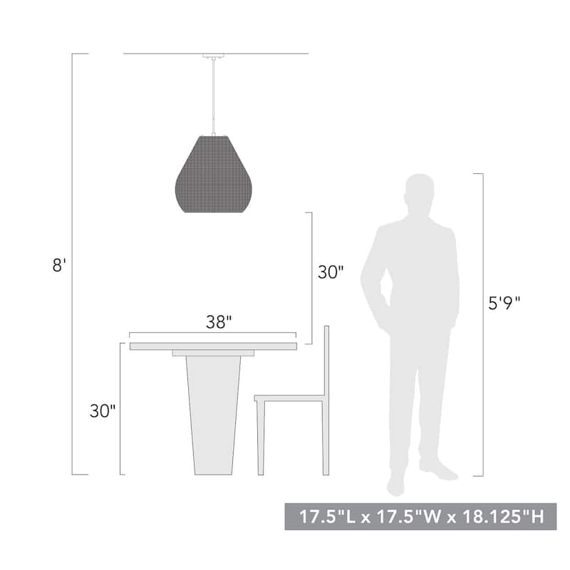 Golden Lighting 6084-O1P MBW Melany 18" Wide Outdoor Pendant
