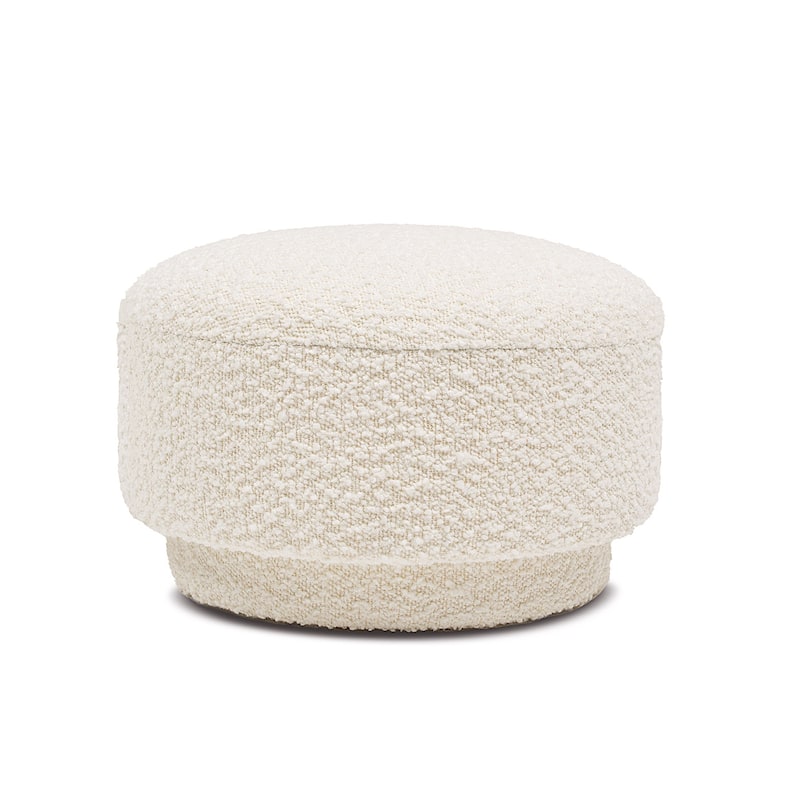 Fuji 15" Faux Sherpa Mushroom Footstool Ottoman