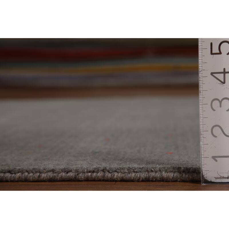 Hand Knotted Oriental 100% Wool Carpet Tribal Tribal Greys & Charcoal Gabbeh Area Rug - 8' 2'' X 5' 2''