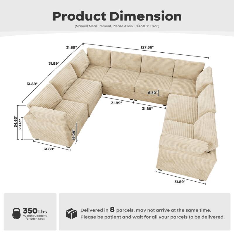 OVIOS Art-Style Deep-Seat Sofa