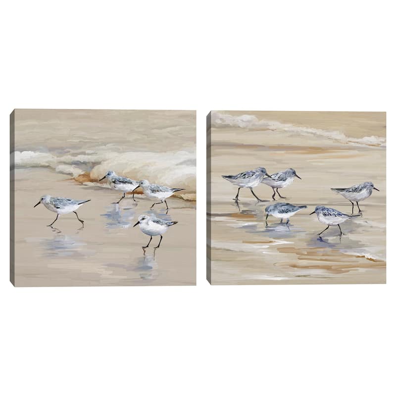 Sandpiper Beach I & II Amber by Studio Arts Canvas Art Prints