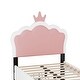 preview thumbnail 9 of 8, Twin Size Upholstered Princess Bed With Crown Headboard And 2 Drawers,Twin Size Platform Bed With Headboard