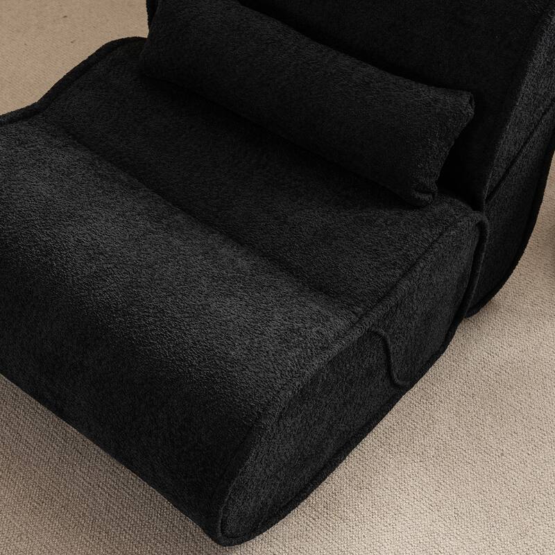Ergonomic Design Pellet Velvet Sofa Lounge Chair with Pillow