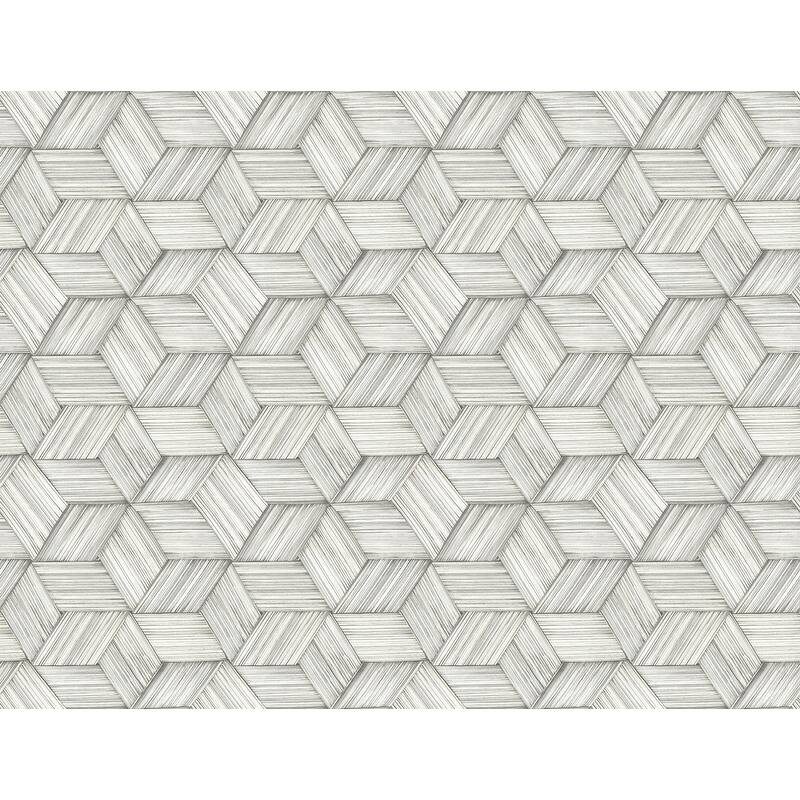 Kenneth James Intertwined Grey Geometric Wallpaper - 27in x 324in x 0.025in