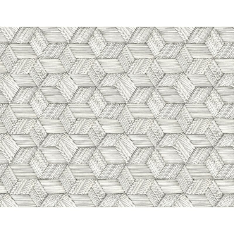 Kenneth James Intertwined Grey Geometric Wallpaper - 27in x 324in x 0.025in