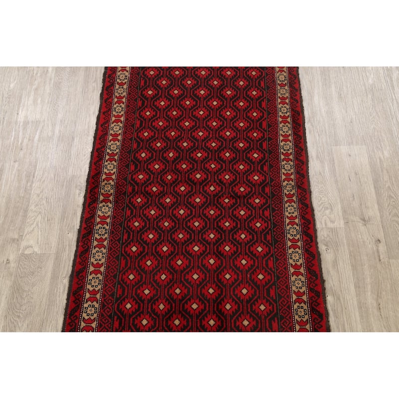 Geometric Balouch Persian Home Decor Area Rug Wool Handmade Carpet - 3'1" x 5'7"