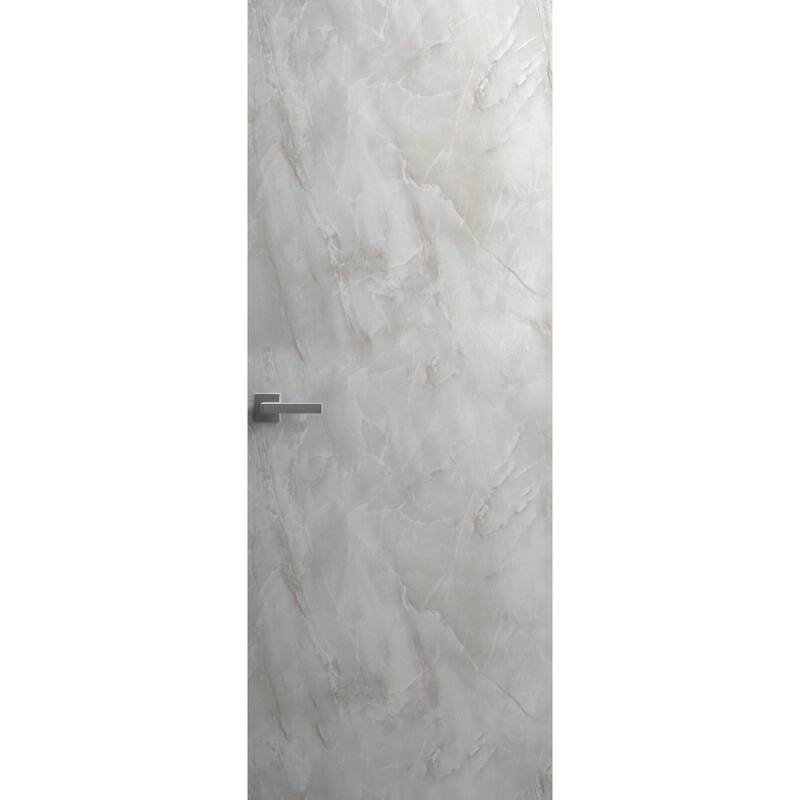 Solid Hidden Door with Handle Planum 0010 Onyx - Silver - 28x84 Left-Hand/Outswing