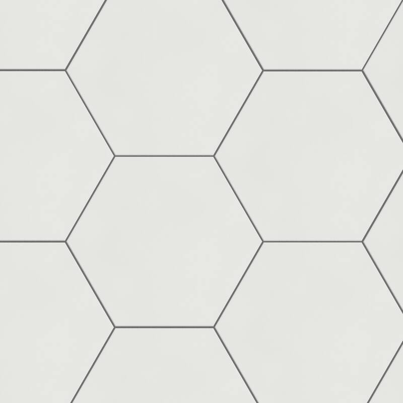 Merola Tile Textile Basic Grand Hex White 19" x 22" Porcelain Floor and Wall Tile