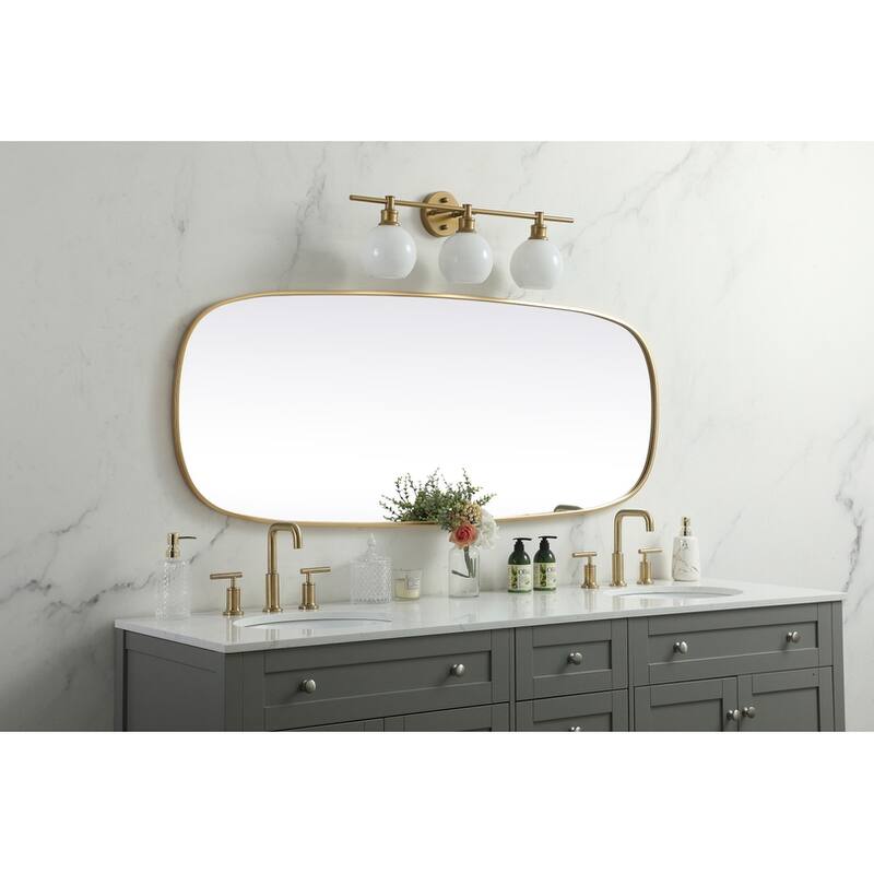 Indigo Home Metal Frame Oval Mirror 24x60 Inch