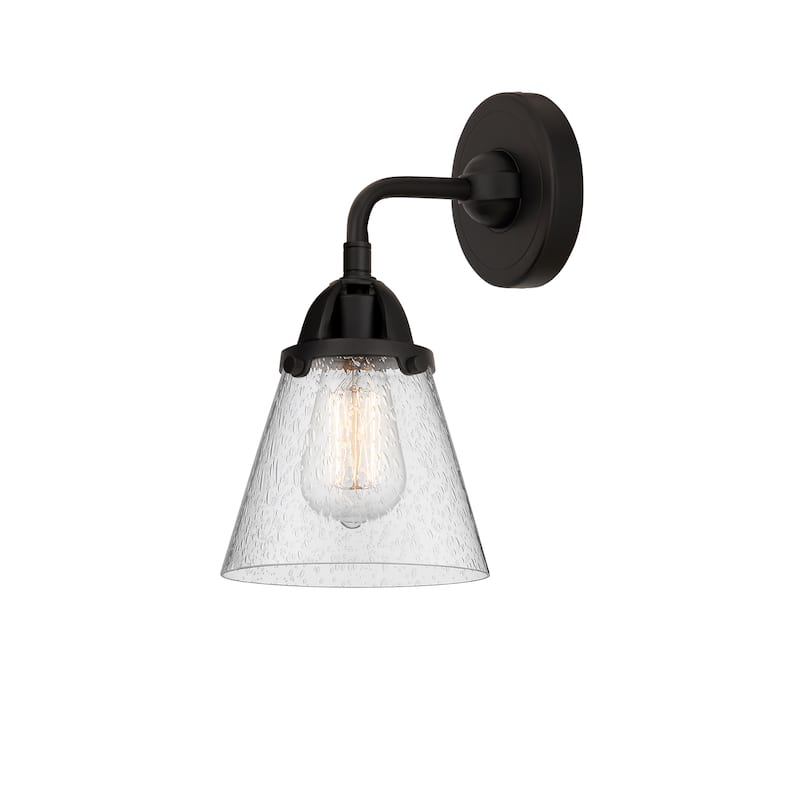 Innovations Lighting Nouveau 2 Cone - 1 Light 6" Sconce - Seedy/Matte Black
