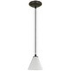 preview thumbnail 3 of 3, Access Lighting Martini - Glass Pendant - Cord - Oil Rubbed Bronze Finish - White Glass Shade