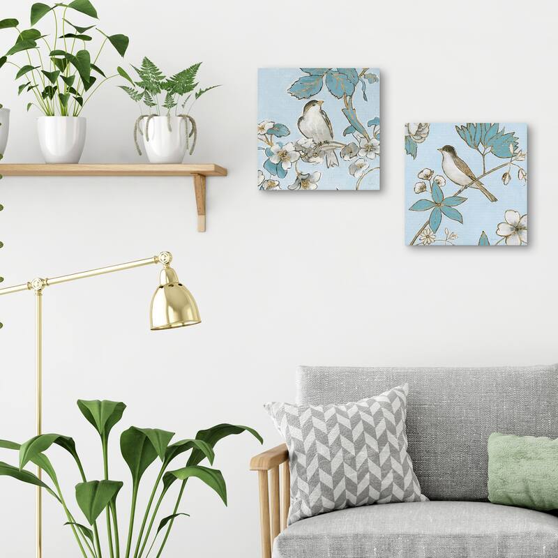 Toile Birds III & Toile Birds IV by Emily Adams Canvas Art Prints