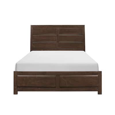 King Size Wooden Panel Bed Frame with Contemporary Design and Okume Veneer Finish