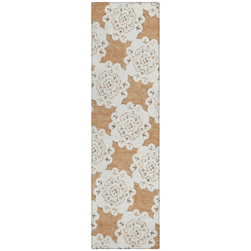 Machine Washable Indoor/ Outdoor Global Motif Chantille Rug