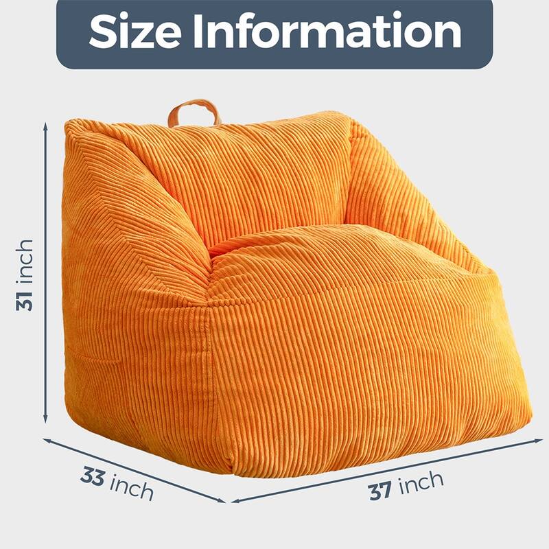 Bean Bag Chair with Handle,Corduroy Accent Sofa Chair