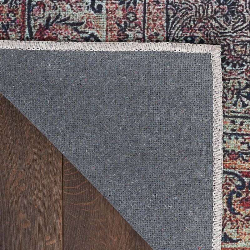 Brilliance Machine Washable Vintage Oriental Medallion Area Rug