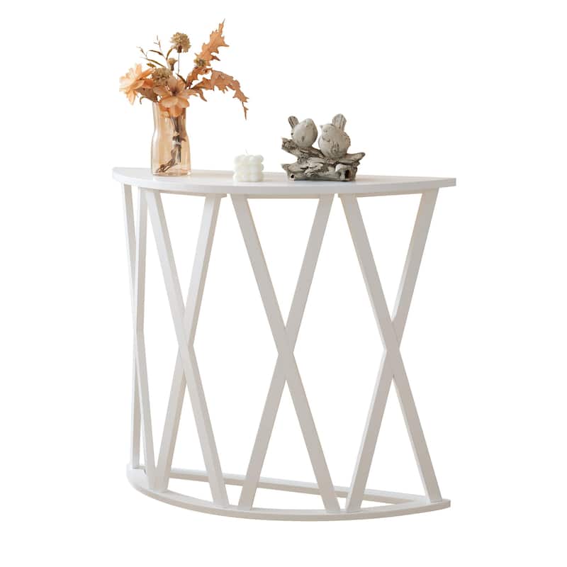 Vienna Collection Wood Side Table with X-Base or Half-Moon Design