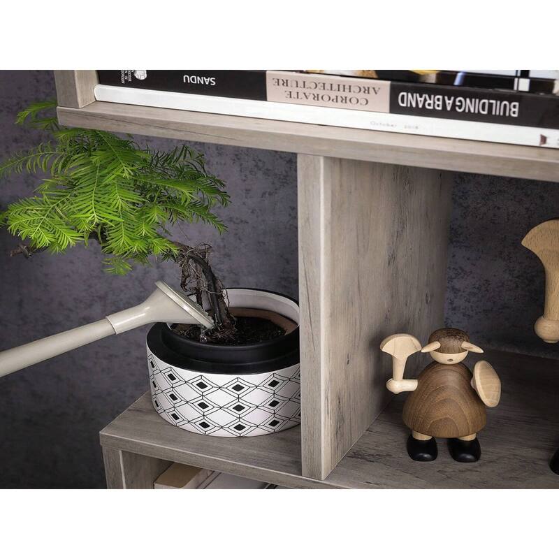 5-Tier S-Shaped Design Freestanding Decorative Storage Shelving Bookshelf Suitable for Any Room - 27.6”L x 9.4”W x 62.6”H