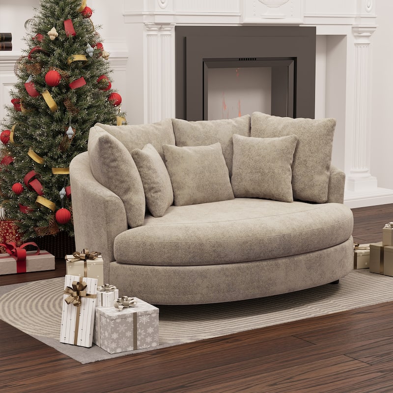 70.1"W Modern Chenille Loveseat with 7 Cushions,Oversized Accent chair