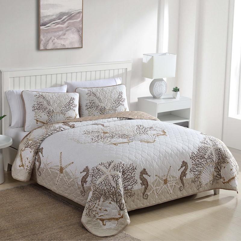 Caribbean Joe Coastal 3PC Quilt Set