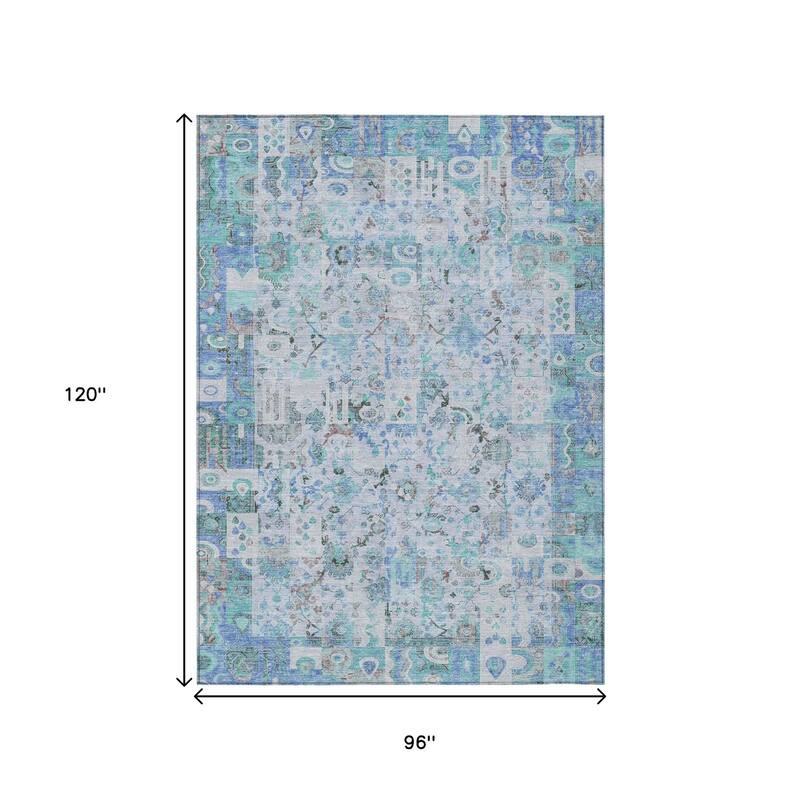 HomeRoots Patchwork Traditional Rectangle Outdoor Rug