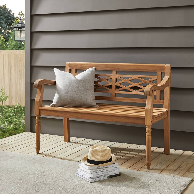 Crosley Olivier Indoor/Outdoor Teak Bench - 24"x47.25"x34.25"