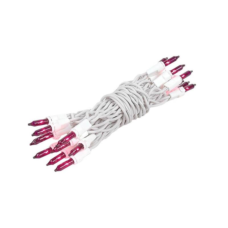 20 Light Christmas Craft Mini Light Set, Non-Connectable, White Wire, 8'