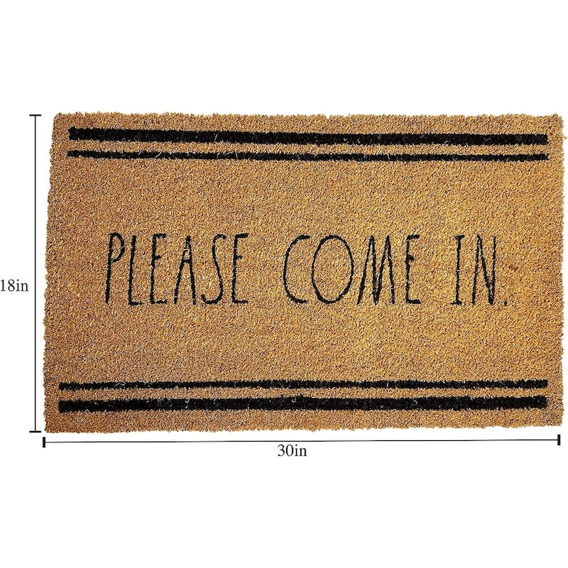 Rae Dunn Eviromentally Friendly Coir Welcome Mat - 18" x 30"