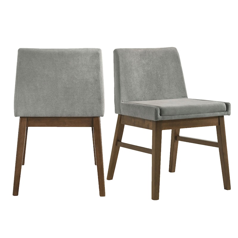 Luxury Dining Chairs Set - Modern Side Chairs, Gray Upholstery, Mid-Century Style, Set of 2 - 30