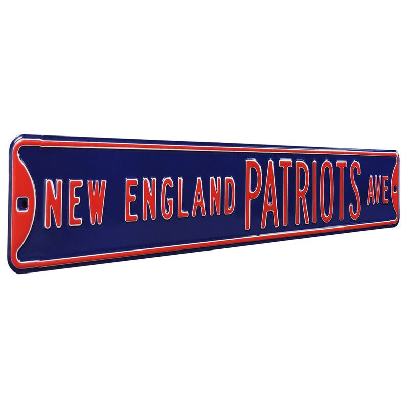 NFL Teams Steel Street Sign - NEW ENGLAND PATRIOTS AVE - 36" x 6"