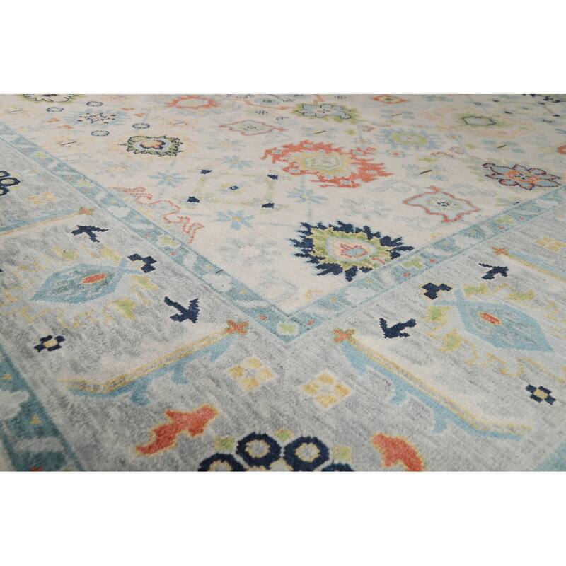 Oushak Style Area Rug Handmade Transitional Wool Carpet - 8'10"x 11'10"