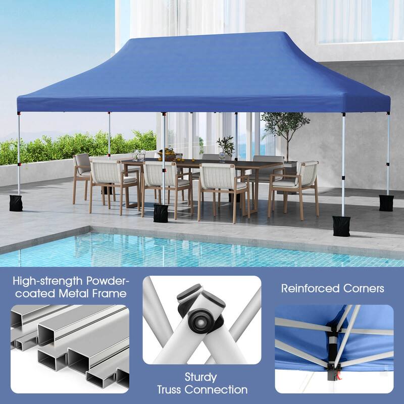 Costway 10 x 20 FT Pop-up Canopy UPF50+ Sun Protection Tent with - See Details