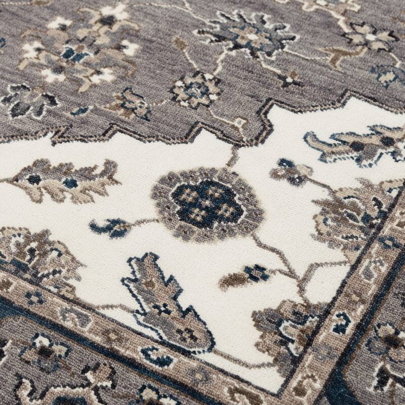 Alora Decor Greek Transitional Medallion Wool Area Rug