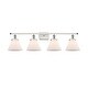 preview thumbnail 31 of 61, Innovations Lighting Ballston Urban Cone - 4 Light 38" Bath Vanity Light Matte White/White and Polished Chrome Finish