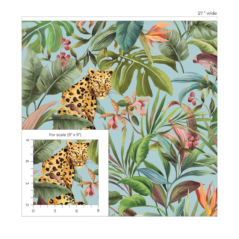 Daisy Bennett Designs Tropical Leopard Peel and Stick Wallpaper