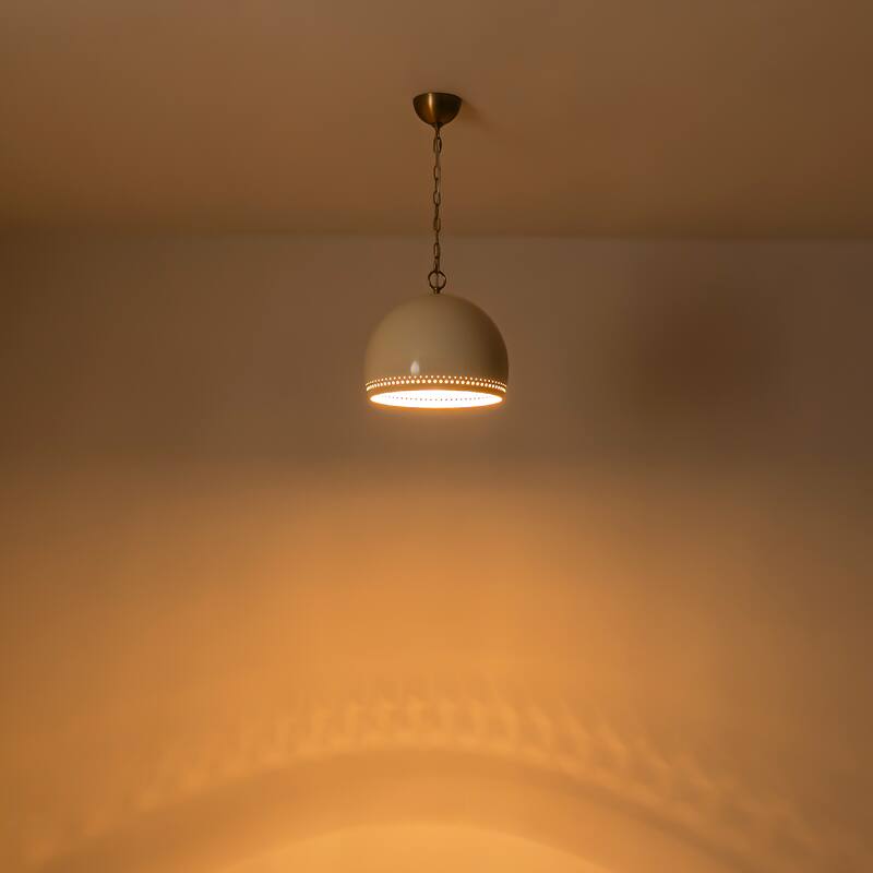 1-Light Modern Black/White Dome Pendant Kitchen Island Light
