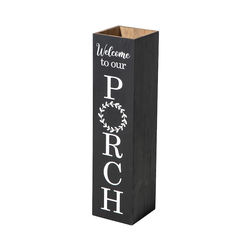 Glitzhome 30"H Double Sided Wooden Black Boxed WELCOME PORCH or WELCOME HOME Porch Sign