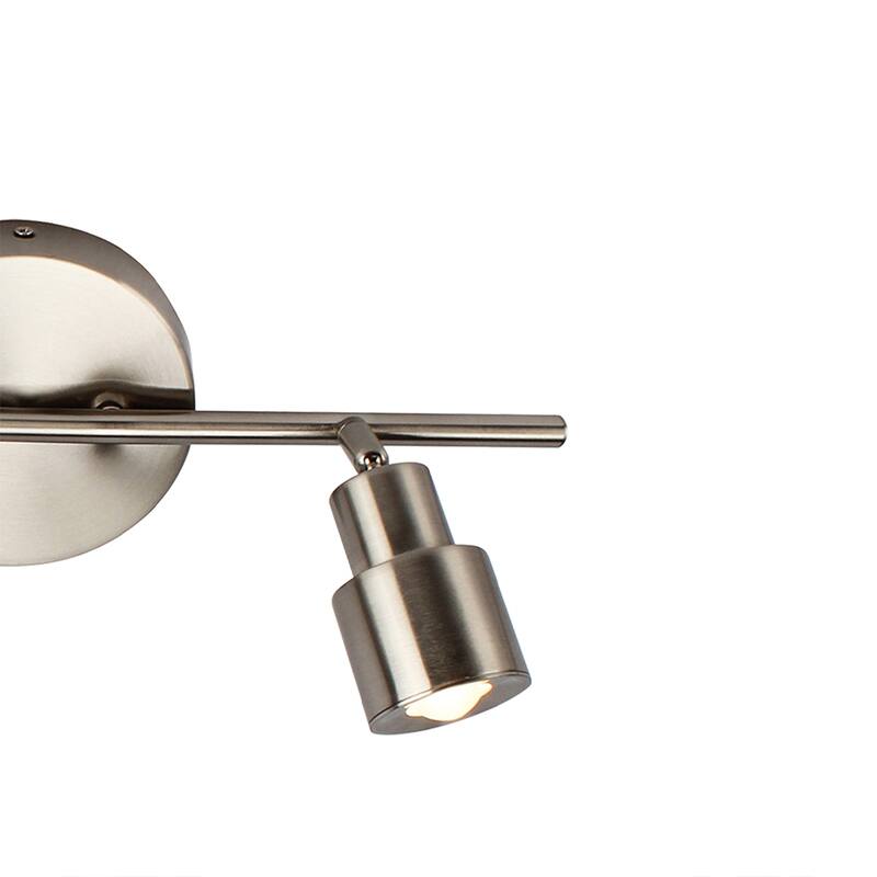 2-Light LED Flush Mount Ceiling and Wall light in Brushed Nickel