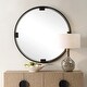 preview thumbnail 2 of 5, Round Framed Wall Mirror - 42.5" - Black