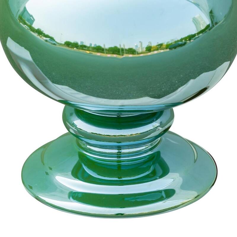 14" Hunter Green Round Ceramic Table Vase - 5.90