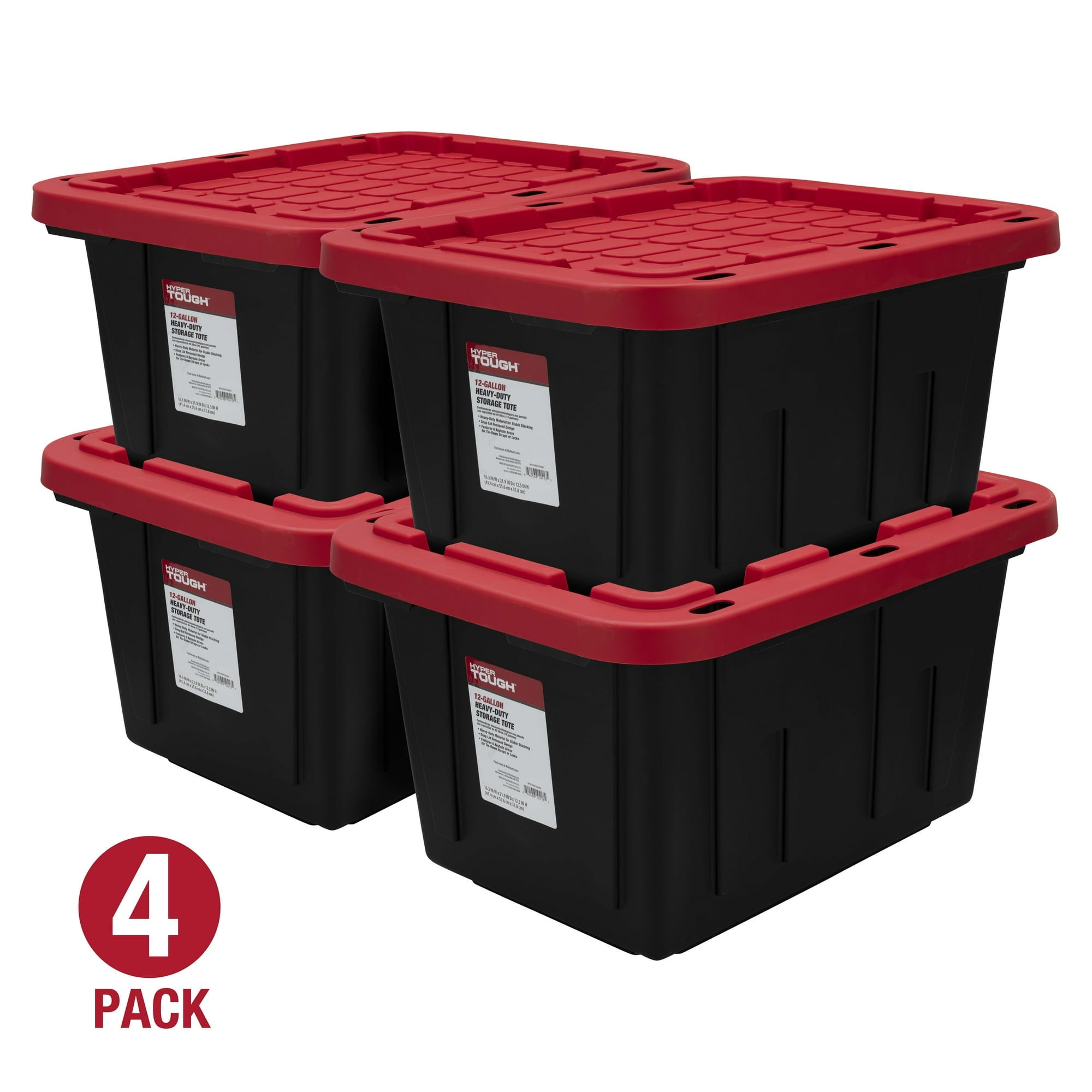 Homz Tough Storage Tote 27-Gallon Pack of 4