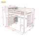 preview thumbnail 5 of 25, Full Size Loft with Wardrobe and Desk for Kids,Wood Loft Bed with Cabinet and Bookshelf,