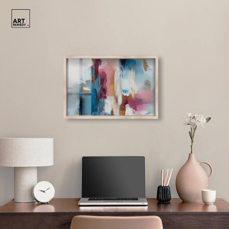 Rosy and Ocean Hues II Shadowbox by Art Remedy