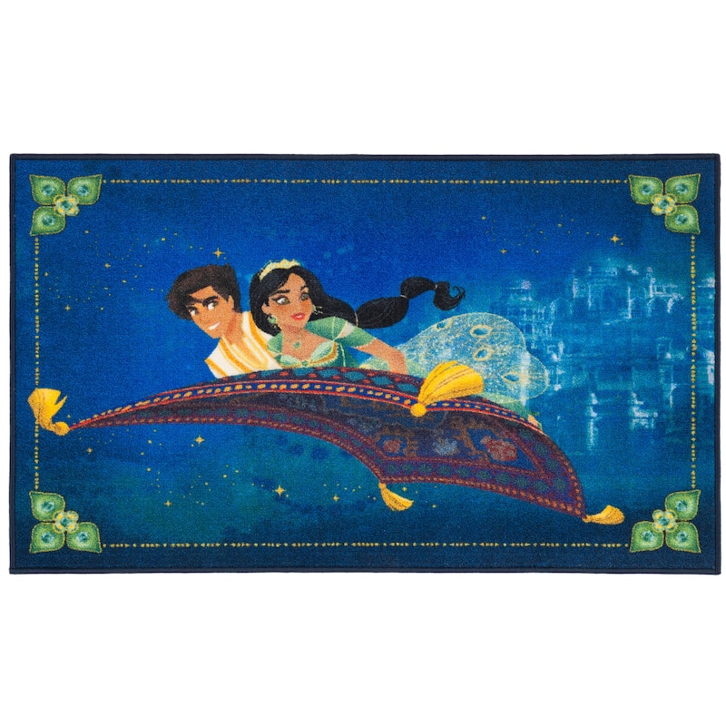 SAFAVIEH Machine Washable Slip Resistant Collection Inspired By Disney's Live Action Film Aladdin- Aladdin and Jasmine Rug