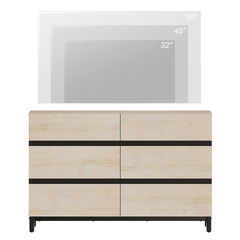 WAMPAT Dresser for Bedroom, Closet Organizers and Storage with Drawers, Chest of Drawers with Metal Base, Modern Wooden Dresser