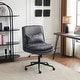 preview thumbnail 2 of 17, Upholstered Armless Polyester Fiber Task Office Chair With Wheels
