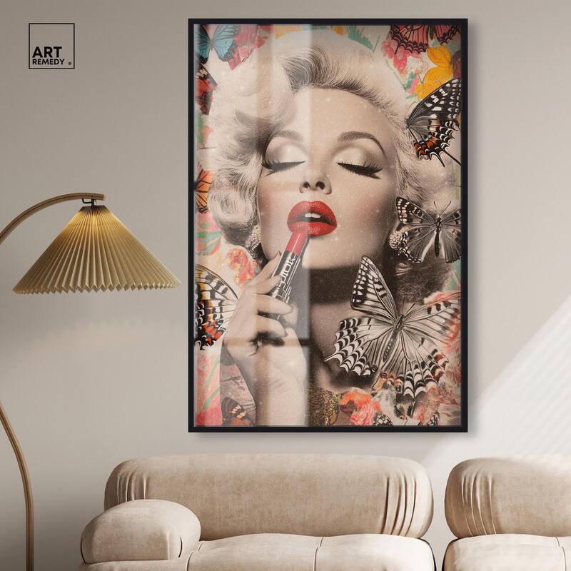 Iconic Lady Butterfly Collage Shadowbox by Art Remedy