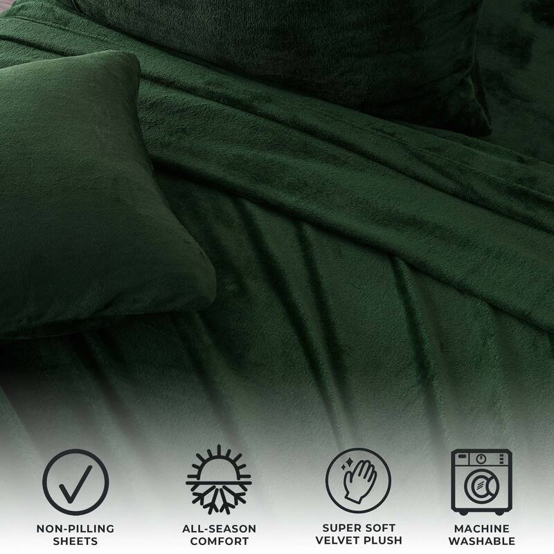Linery & Co. Ultra Soft & Cozy Velvet Plush Fleece Printed Sheet Set
