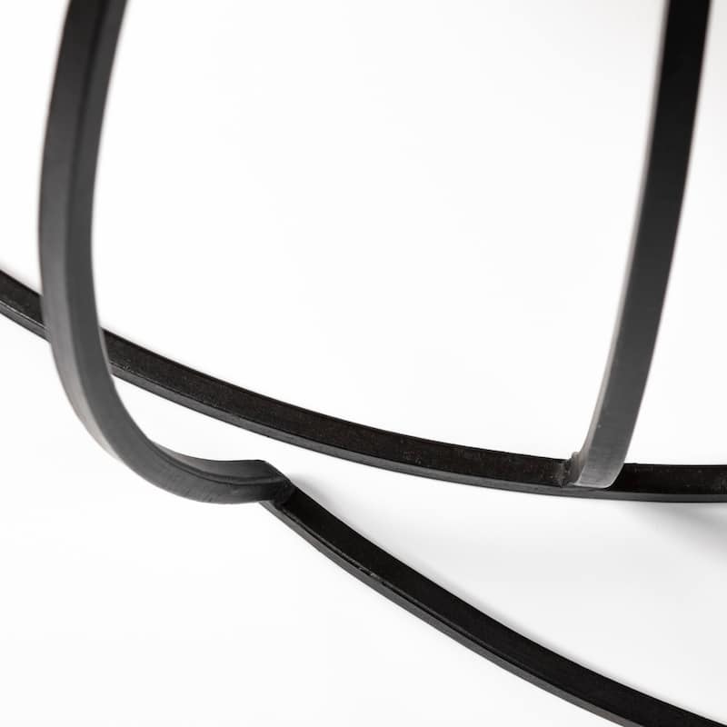 Clapp II Medium Brown Solid Wood Top w/ Black Iron Base Nesting Coffee Tables